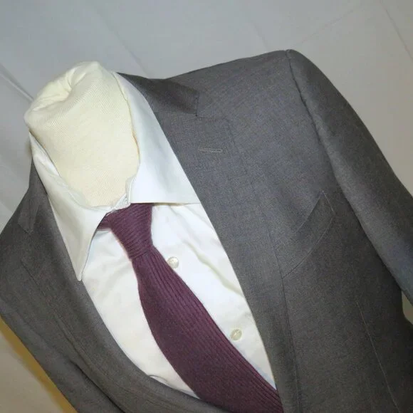 J. Crew Ludlow Tollegno Gray Weave Two Button Suit 36S
